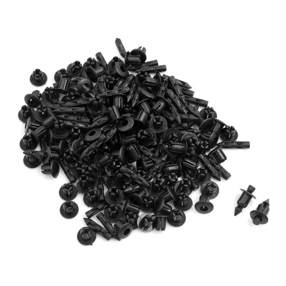uxcell Plastic Rivet Trim Clip Clip Black Push Type 6mm 6mm чёрный
