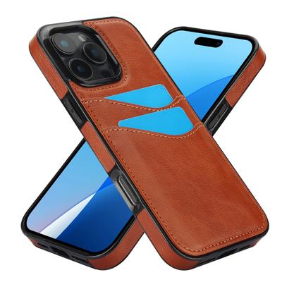 Luxury High-end Leather Case for iPhone 16 Pro Max 16E 15 Plus 14 Pro 13 12 11 XS XR X 7 8 Card Slot Holder Mobile Phone Cover