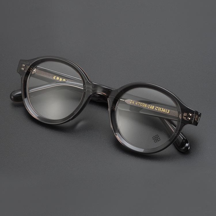 Unisex Artistic Retro Round Myopia Glasses Frame - Wood/Plastic