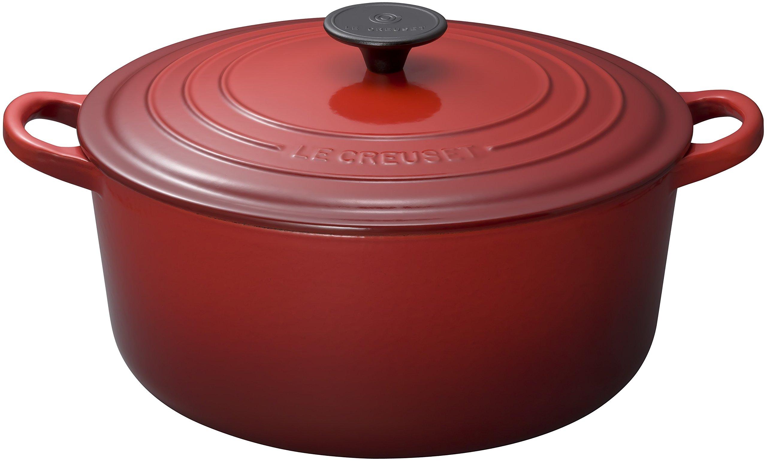 

Le Creuset Cast Iron Enamel Pot Cocotte Ronde 30 cm Cherry Red Gas IH Oven Compatible Japanese [Official Product]