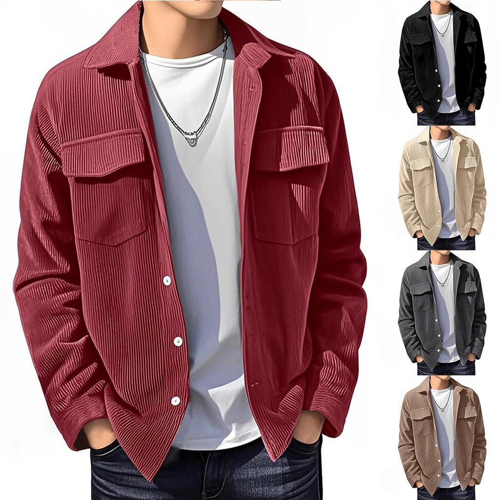 Fashionable Long Sleeved Button Up Cardigan Casual Men'S Jacket