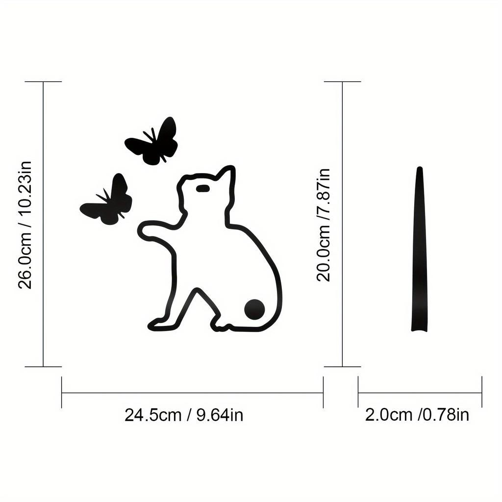 2 Stück Niedliche Katze und Schmetterling Autoaufkleber Lustige Katze Beweglicher Schwanz Winkender Scheibenwischeraufkleber Heckscheibenwischer Aufkleber Wasserdicht