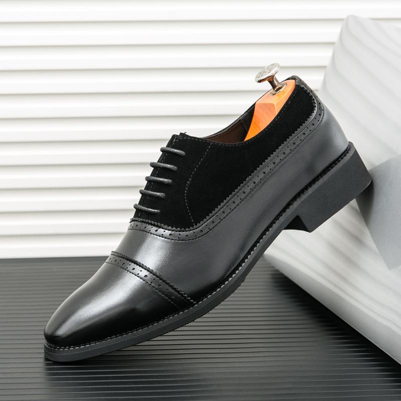 

Новые мужские черно-коричневые замшевые туфли-броги с острым носком из комбинированной кожи, повседневная обувь для мужчин, свадебная обувь, обувь для выпускного вечера, zapatos hombre 38