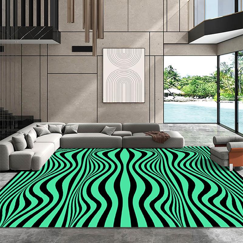3D Vision Whirlpool Carpet Living Room Sofa Coffee Table Mat Bedroom Full of Foot Mat Home Decor Crystal Velvet Floor Mat