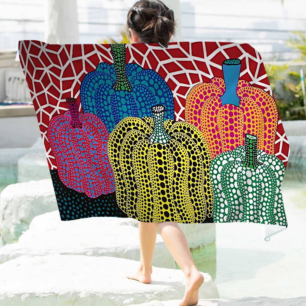 Serviette de plage en microfibre de l'artiste célèbre Y-Yayoi Kusama Absorbante Séchage rapide Douce Serviette pour Yoga Natation Vacances en station de montagne Alpinisme