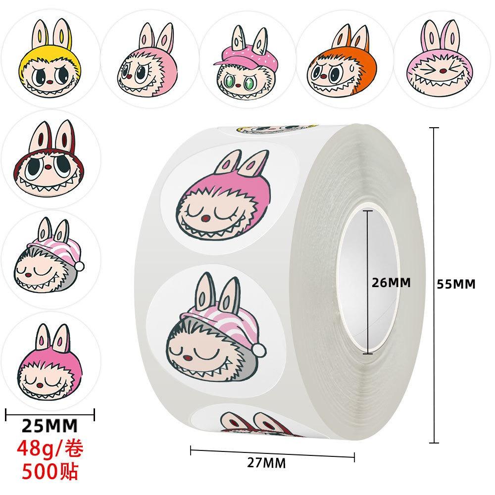 Cartoon 500 Rolls Sticker Hand Account Material Sticker Cute Animation Sealing Sticker DIY Decorative Sticker