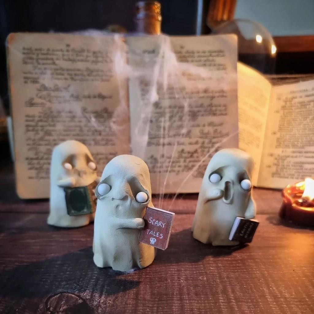 Resin Halloween Whimsical Ghost Display Figurine Perfect For Home Atmosphere And Gifts Festive