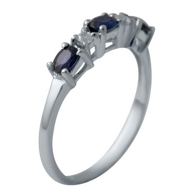 Silver Ring with Natural Sapphire (2030577)