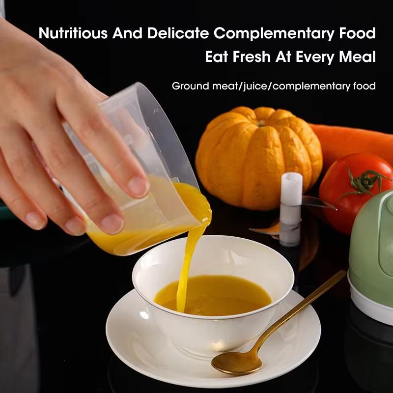 1 Garlic Puree Machine, Garlic Mixer, 250ML Electric Onion Chopper, Vanilla Vegetable Chili Grinder, Kitchen Food Mixer