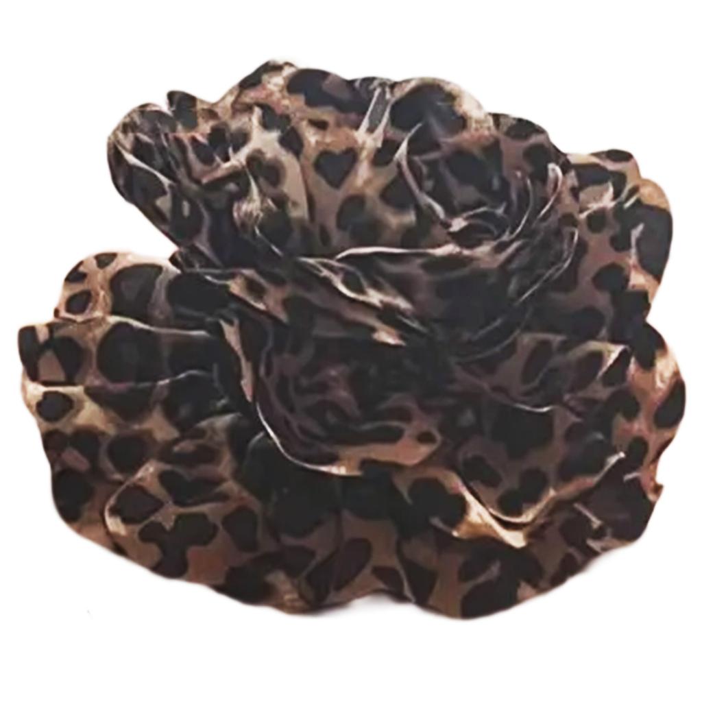 Stilvolle Haarklammer mit Leopardenmuster Beliebte große Blume Kieferklemme Rutschfeste Haarspange Haarstyling-Accessoire für Frauen Mädchen