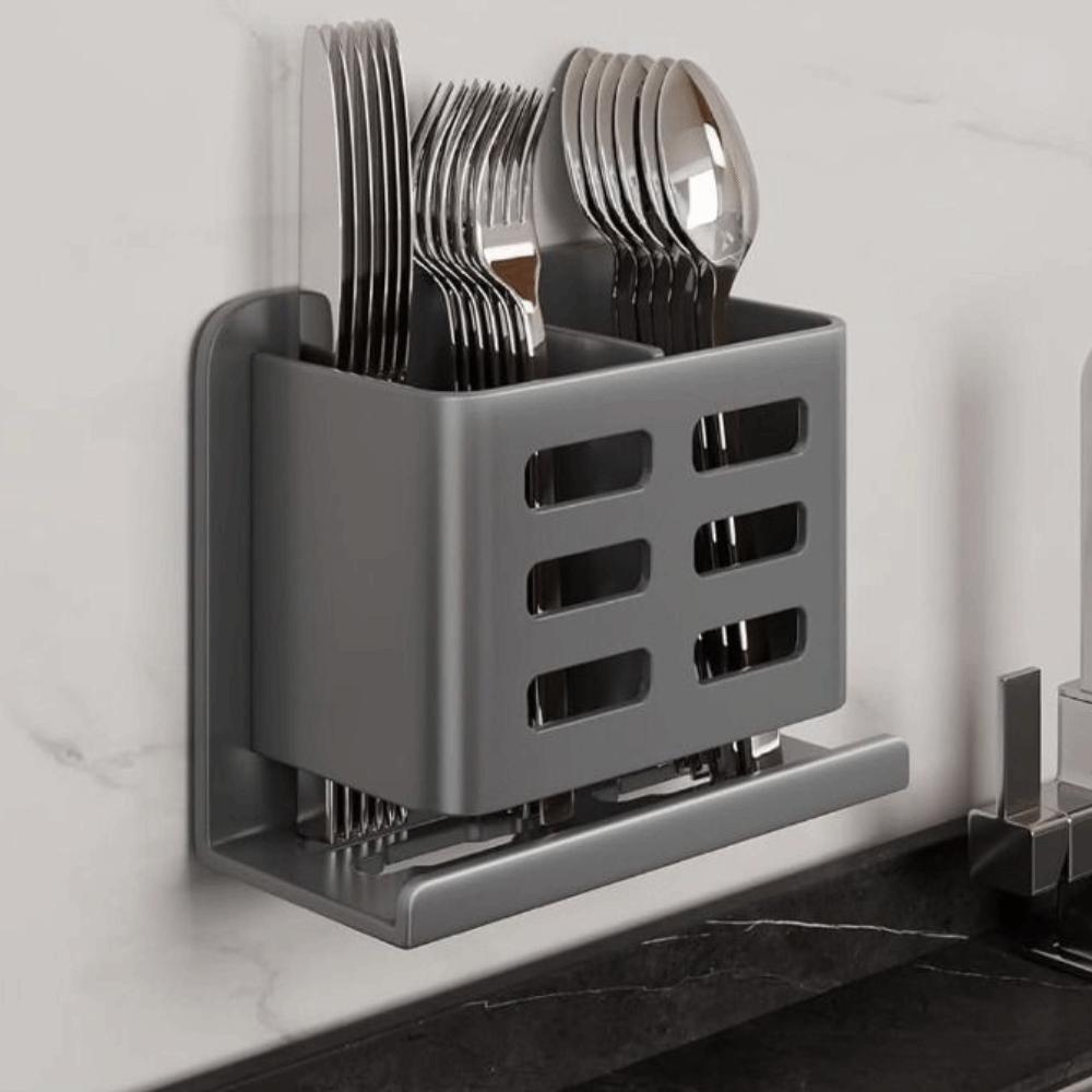 Self Adhesive Wall Mounted Toothbrush Holder No Punching Utensil Rack  Kitchen