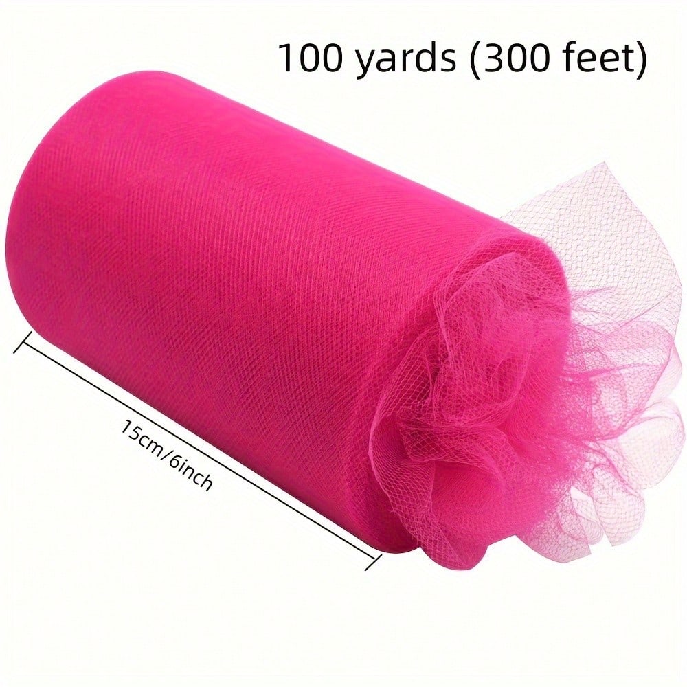 1pc Tulle Fabric Rolls 15cm/6 Inch By 100 Yards (300 Feet) Fabric Spool Tulle Ribbon For DIY Emerald Green Tutu Bow Birthday