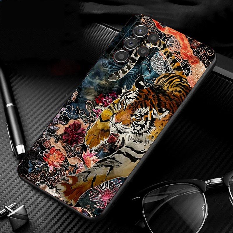 Phone Case For Samsung Galaxy S26 Plus Edge S25 S24 S23 S22 Ultra S23 S22 S25 Plus S24 FE Tiger Art
