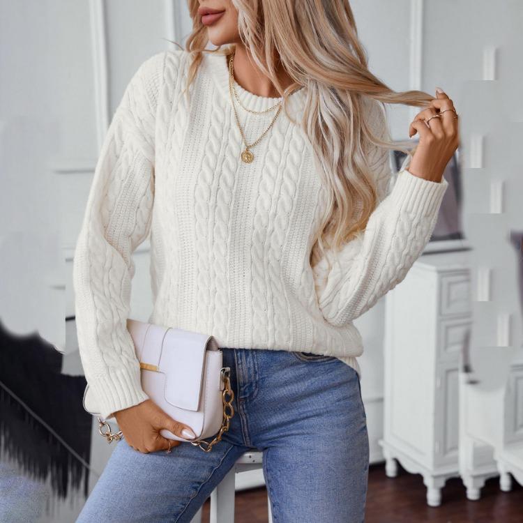 Autumn Winter Vintage Loose Knitwear Cardigan Long Sleeve Solid Color O Neck Sweater Top