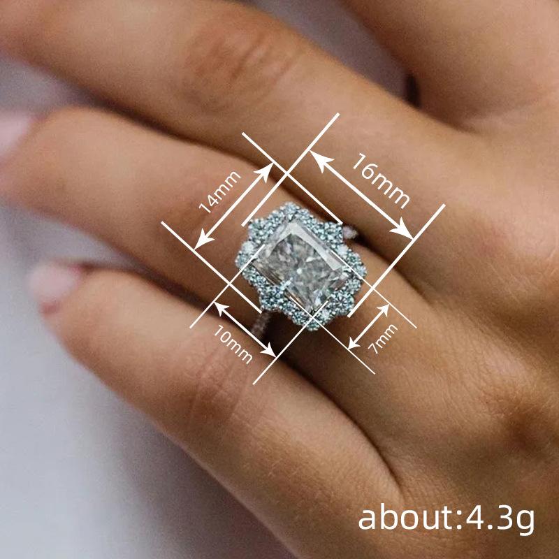 Huitan Sparkling Wedding Band Bridal Luxury Shiny Zirconia Finger Ring Timeless Jewelry for Proposal Party Fashion Accessories