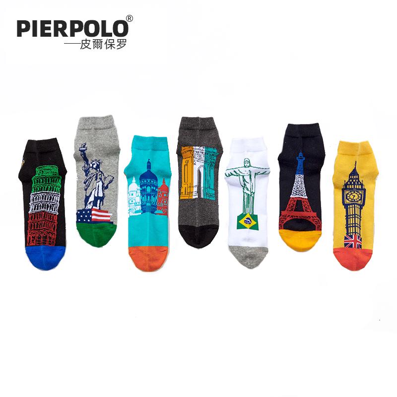 

Мужские носки с флагом, Новое поступление, брендовые 5 пар/лот, цветные носки, длинные модные повседневные носки с вышивкой