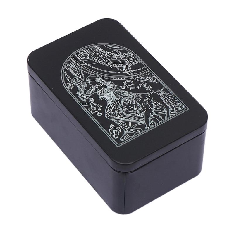 Iron Tarots Cards Storage Case Portable Tarots Cards Box Game Cards Container