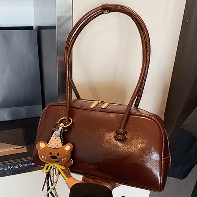 Simple and Retro Hand-held Bowling Bag, Casual Pillow Bag, Commuting Single-shoulder Underarm Bag