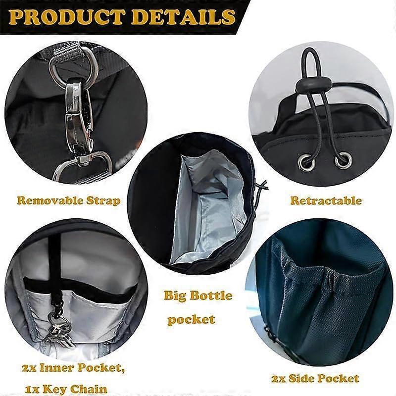 Borsa Magnetica da Palestra Portabottiglie con Tracolla Regolabile Grande Capacità Unisex Marsupio Fitness Confezione da Due