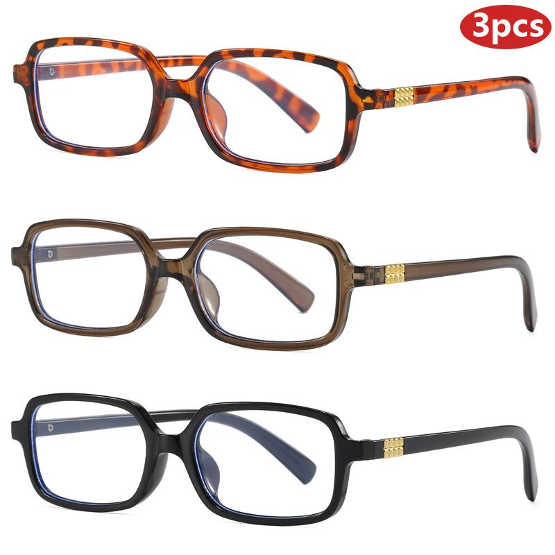 2 Pairs Oversized Square Glasses Women Fashion Patchwork Optical Frames Trendy Blue Light Blocking Multi-color Rim Eyeglasses