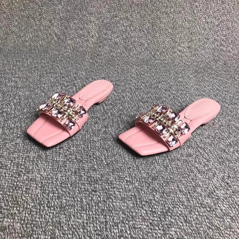 Kamínkové pantofle Léto Nové Čtvercová špička Otevřená špička Kamínková přezka Měkká podrážka Protiskluzové Odolné proti opotřebení Baleríny