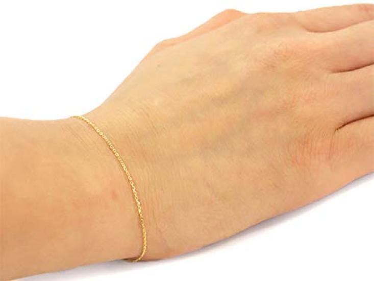 Gold Azuki Chain Bracelet Pin Chain 10K Luxury Gold Birthday Gift Precious Metal Jewelry Extra Fine Chain Bracelet Azuki Bean Chain K10/cl028-18