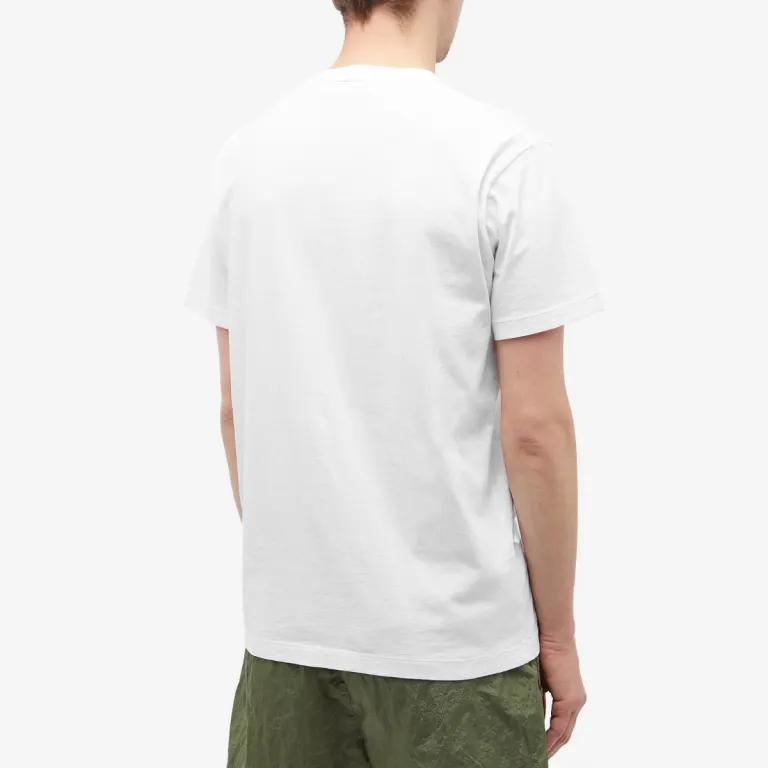 STONE ISLAND Logo Print Crew Neck Short Sleeve T-Shirt Men Tops White 79152NS92-V0001