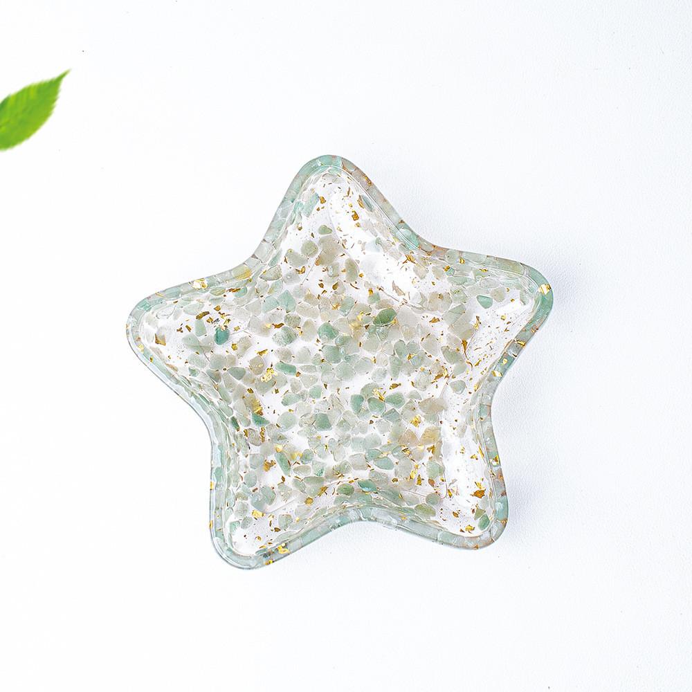 Crystal Gemstone Star Shape Storage Box With Geometric Design For Home Decor And Gifts