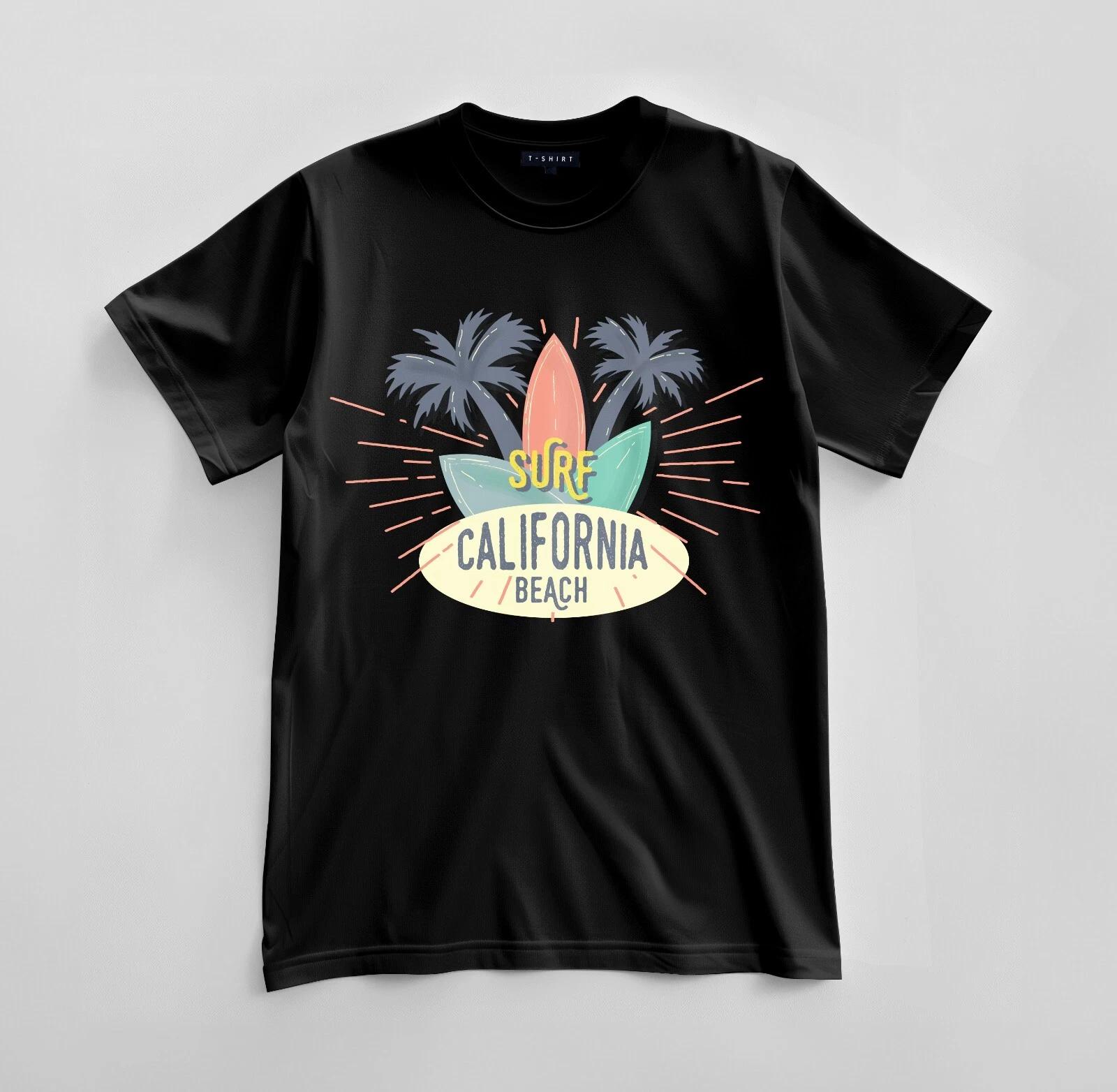 Custom Surf California Beach T-shirt Design Unisex Jersey Short Sleeve Tee S