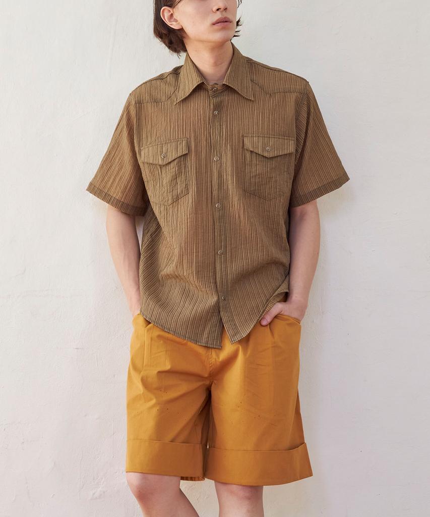 SENTAIR Turn-Up Wide Bermuda Pants_Camel