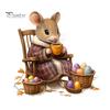 Easy Peel And Stick Murals Mouse Wall Stickers, Waterproof PVC Autumn Retro Fairy Tale Decals, Removable Kindergarten Decorations Decals for