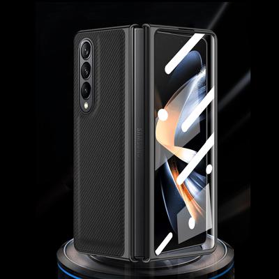 Pouzdro z uhlíkových vláken bez otisků prstů pro Samsung Galaxy Z Fold 4 Fold 4 Fold 3 Fold 2 5g Fold 3 2 Skleněná ochranná fólie Funda