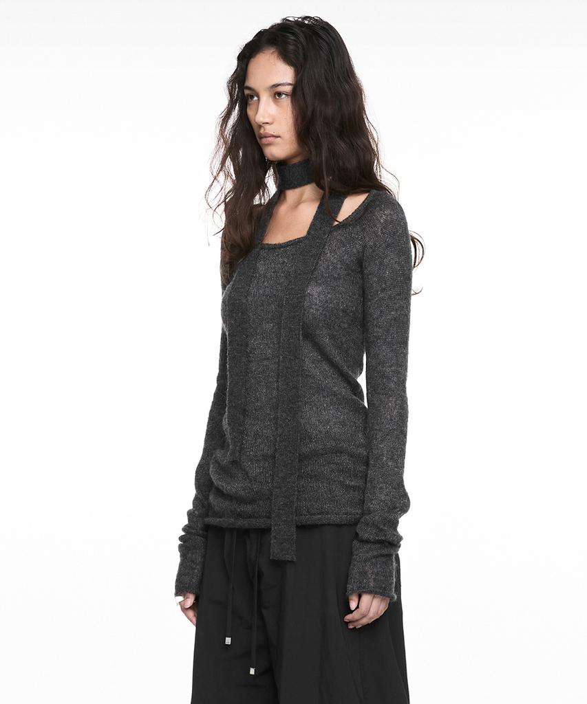 Nash Mixed Muffler Knit Black