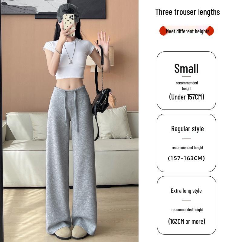 Women's Summer 2025 High-Waisted Gray Joggers - Thin, Loose, Ice Silk, Narrow-Leg Pants