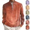 Men's Short Zip Pullover Turtleneck Long Sleeve Top