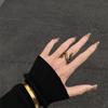 Dark and Cold Golden Spirit Snake Niche Design Snake Ring Female Punk Adjustable Trendy