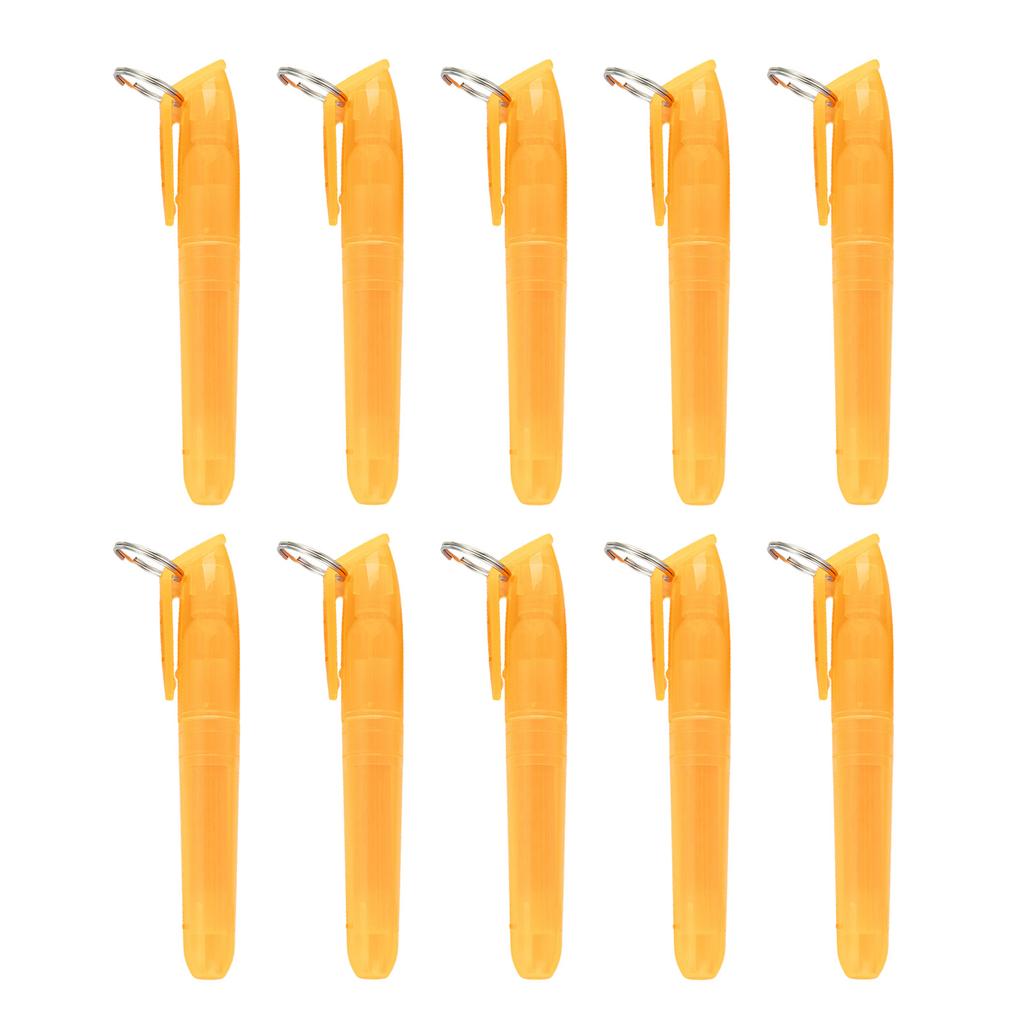 10Pcs Colorful Highlighter with Metal Round Keyring Chisel Tip Marker Pen Quick Drying for Scrapbooking Calendar Journal