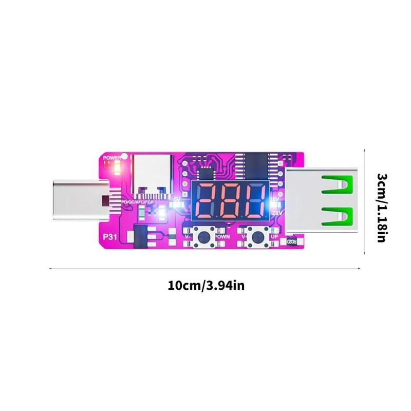 Type C Voltage Current Tester Double Input PD3.1 28V Starts & Multifunctional Power Detectors Suitable for Factory Test
