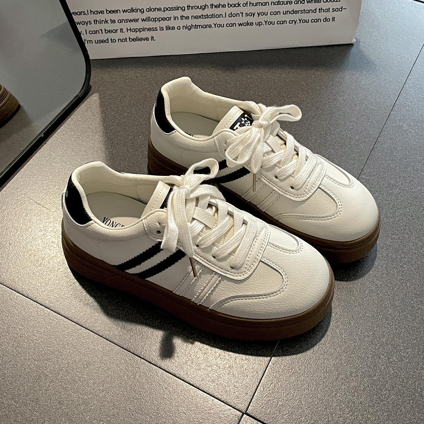 

Queen Fan retro versatile platform white shoes women s 2025 new summer skirt casual low-top board shoes 35 чёрный