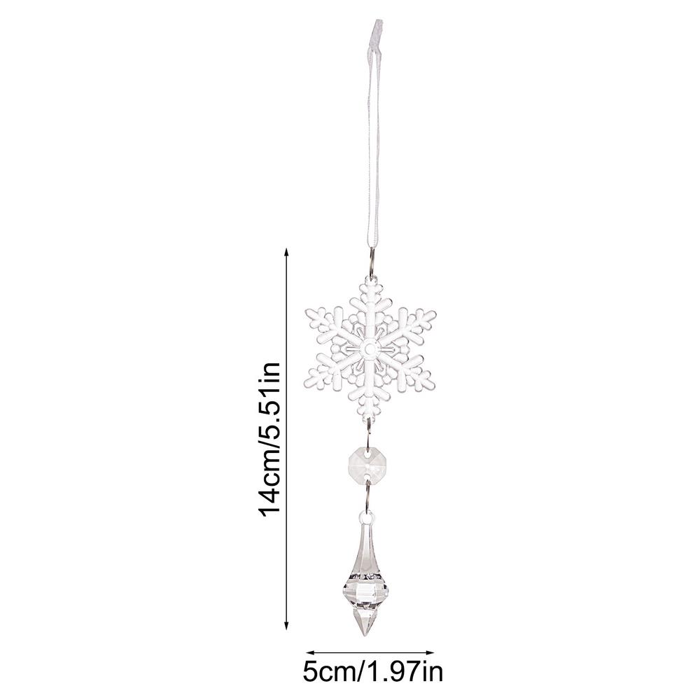 Snowflake Christmas Ornaments Acrylic Clear Pendant Festival Clear Snowflake Ornaments Hangable Decor Pendants For New Year Wall