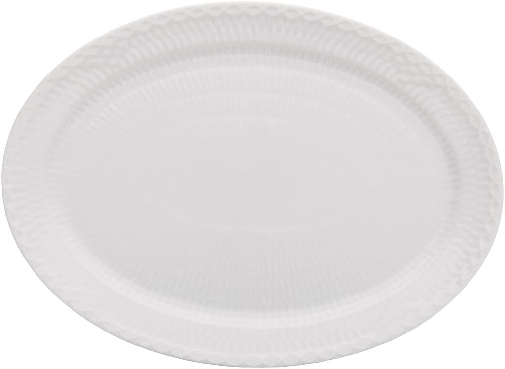 Imported Royal Copenhagen White Fluted Half Lace Oval Dish Plate 28cm Wedding Gift Present 1016792 [Regular Product]