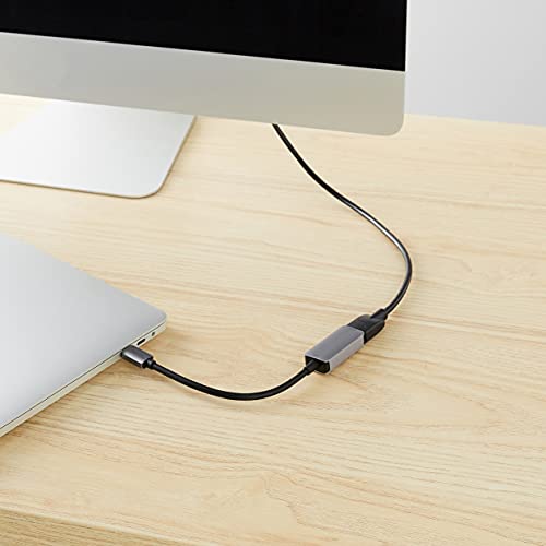 Amazon Basics USB-C 3.1 Male To HDMI Female Adapter, 4K@60Hz, 4.3 X 3.7 X 1.1cm, Gray