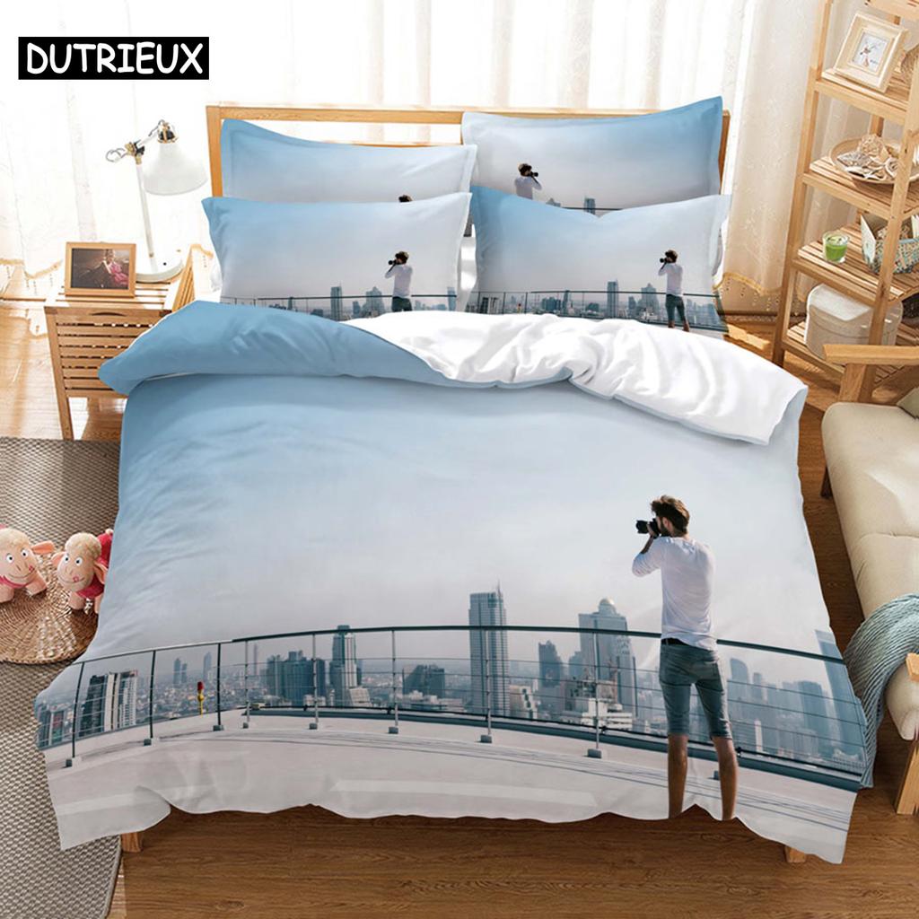 Komplettes Bettbezug-Set mit Kissenbezug - King, Doppel, Queen, Twin, Einzel, Full Größen für Kinder und Erwachsene, 3D Landschaftsdesign