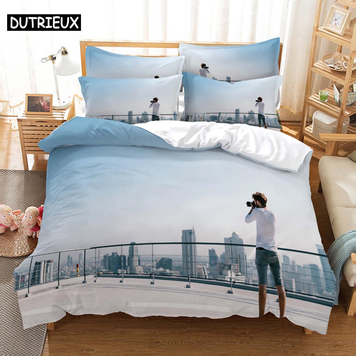 

Полный комплект пододеяльника с наволочкой - Кинг, Дабл, Квин, Твин, Односпальный, Полный размеры для детей и взрослых, 3D Сценический дизайн EU single(135x200cm)