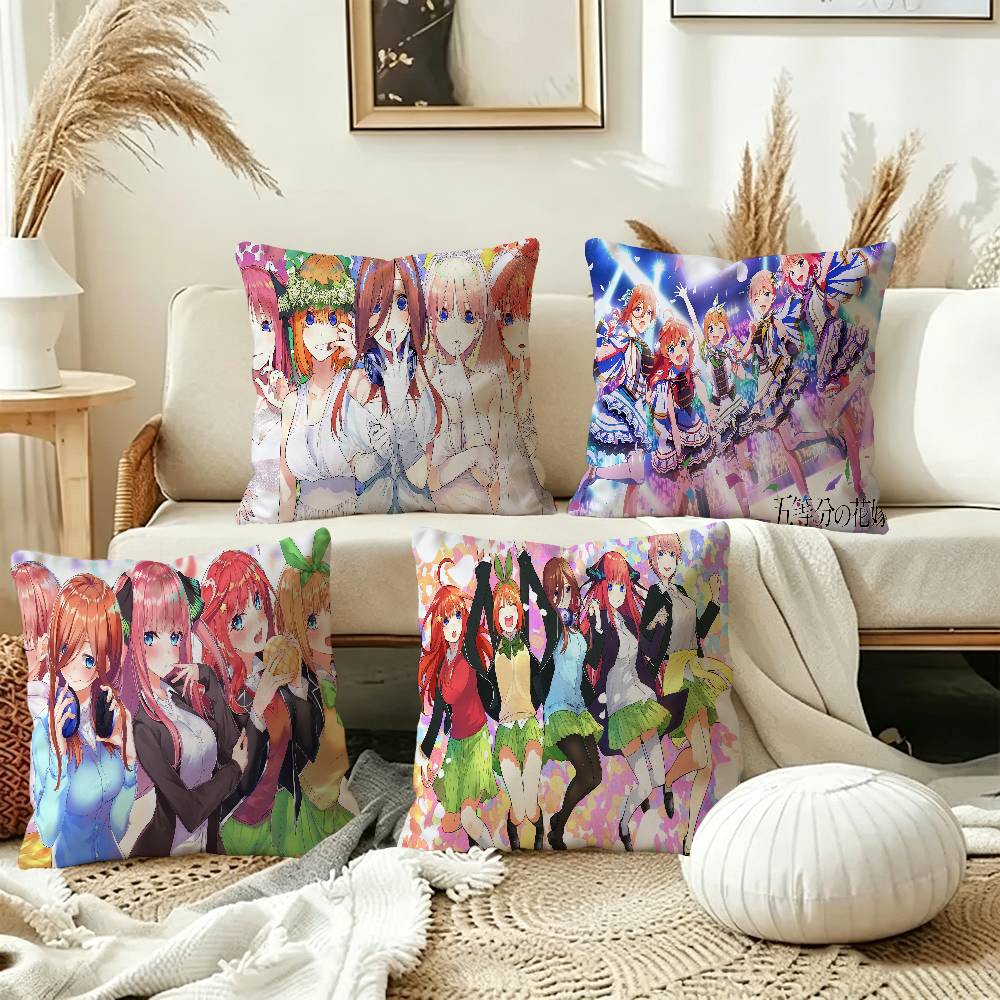 The Quintessential Quintuplets Anime Pillow Covers Sofa Decorative Home Double-sided Printing Short Plush Cute Cushion Cover