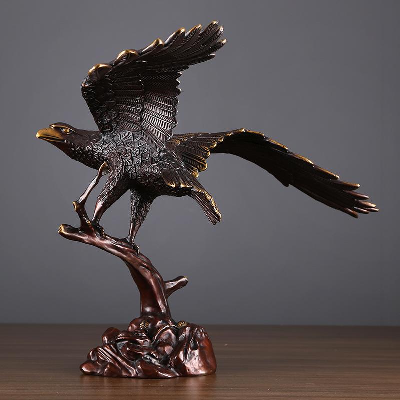 Brass Ornament Eagle Spreading Wings Copper Decoration Home Office Company Housewarming Opening Gift