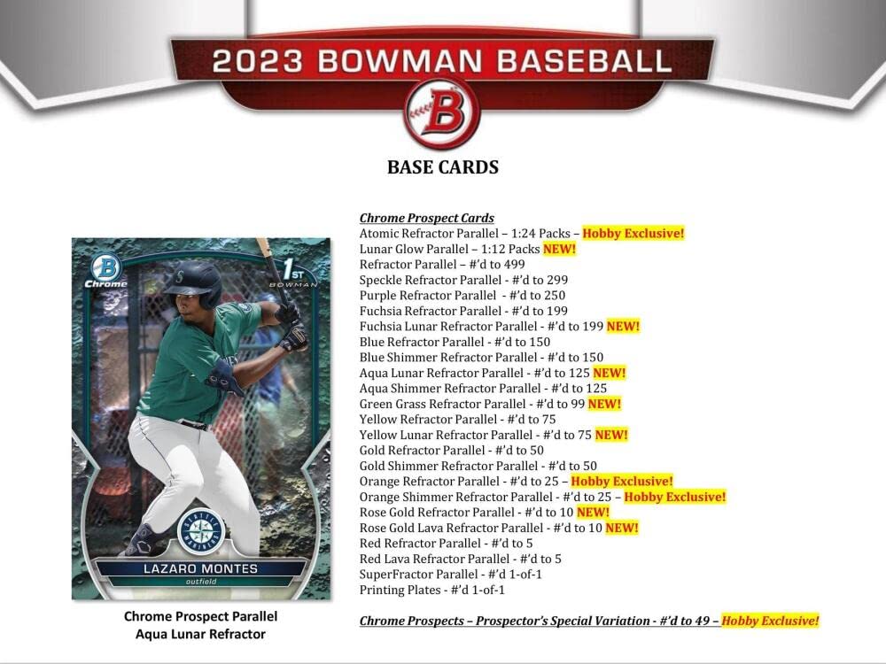 2023 Topps Bowman Baseball - Hobby Bowman Baseball Hobby Box