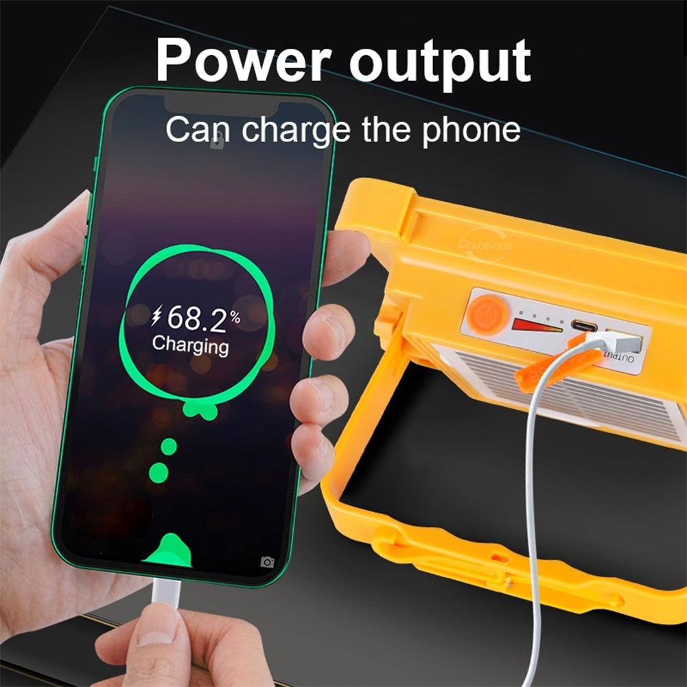 Solar Flashlight with Stand Holder 400W LED Solar Floodlight IP66 Waterproof Searchlight USB Rechargeable Emergency Repair Light