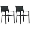 Day and Night - Day and Night Garden Chairs 2 Units HDPE Wood Look Black