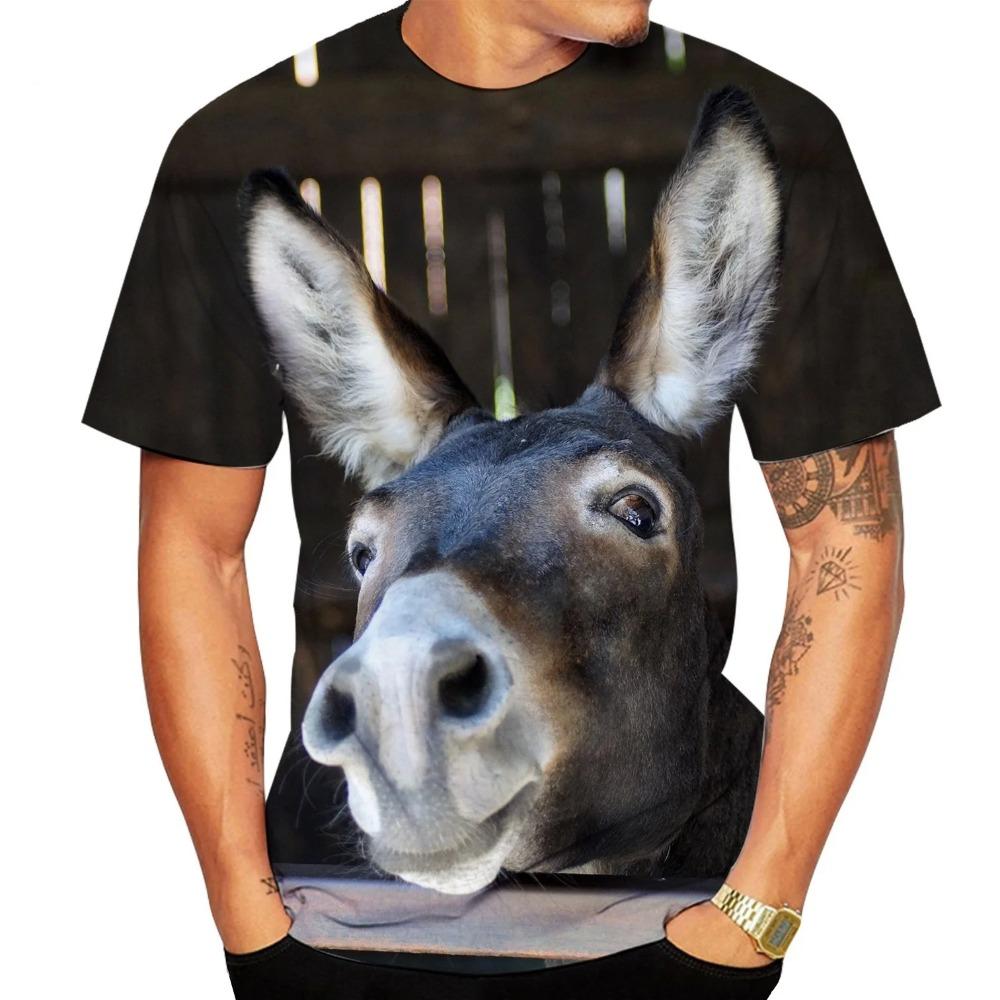 Vtipné tričká s oslom Zvieracia 3D potlač Pánske Dámske Streetwear Ležérne Tričká s krátkym rukávom Nadrozmerné Harajuku Detské Top Tričká Oblečenie